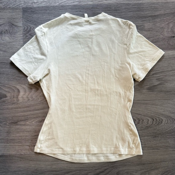 Skims Cotton Jersey T Shirt - color bone, small - Picture 4 of 5